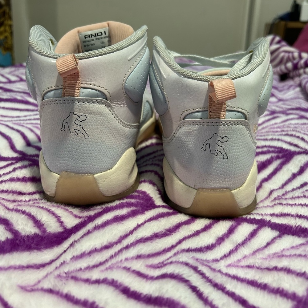 AND1 Light Pink and White Athletic Shoes